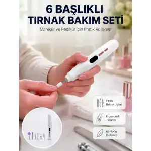 AsilTech Kurutma Özellikli Manikür Pedikür Cihazı Şarj Edilebilir