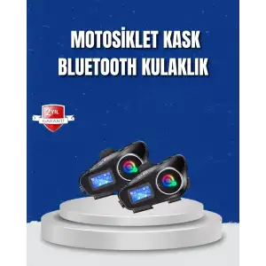 AsilTech LCD Ekranlı Bluetooth Kask Kulaklığı FM Radyo ve SD Kart Girişli