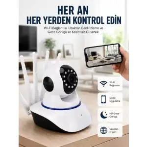 AsilTech LED Aydınlatmalı 5 Antenli Motorlu 1080P Wifi Kamera Sensörlü Yeni Nesil