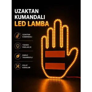 AsilTech Led Işık El İşareti Araç Camı İçin Uzaktan Kumandalı