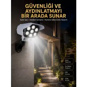 AsilTech LED Lamba-Güneş Paneli Destekli Uzaktan Kumandalı Solar LED Lamba