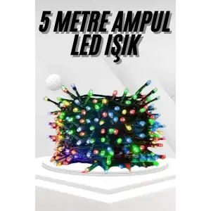 AsilTech Ledli Fişli Led Dekor Lambası 5M RGB Yılbaşı Ağacı Işığı