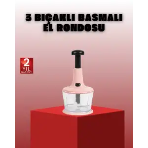 AsilTech Manuel Sebze Rondosu Pratik Bas Kes Doğrayıcı