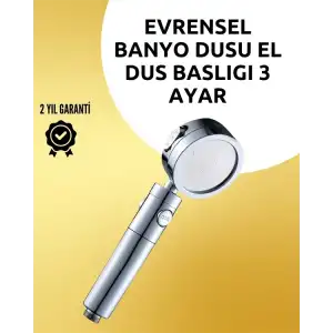 AsilTech Masaj ve Yağmur Modlu Çok İşlevli Paslanmaz Çelik Duş Başlığı