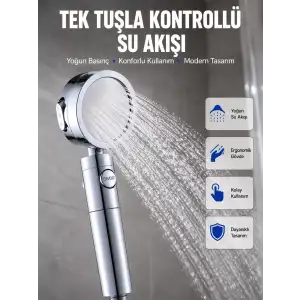 AsilTech Masaj ve Yağmur Modlu Su Tasarruflu Duş Başlığı