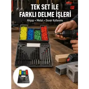 AsilTech Matkap Ucu Seti Organizerli Çok Amaçlı Delme Uçları Yeni Nesil