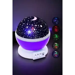 AsilTech Mavi ve Mor Işıklı  Projeksiyon Lambası