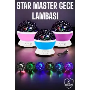 AsilTech Mavi ve Mor Işıklı Projeksiyon Lambası