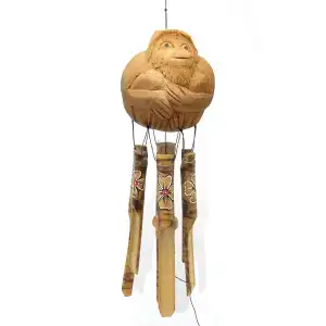 AsilTech Maymunlu Bambu Rüzgar Çanı