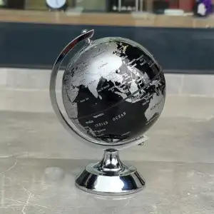 AsilTech Metal Ayaklı Siyah Dünya Küresi