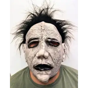 AsilTech Michael Myers Siyah Saçlı Yüz Maskesi