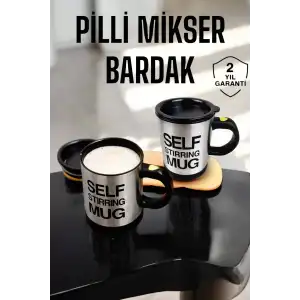 AsilTech Mikser Kupa Yazılı Mug Bardak Karıştırma Özelliği