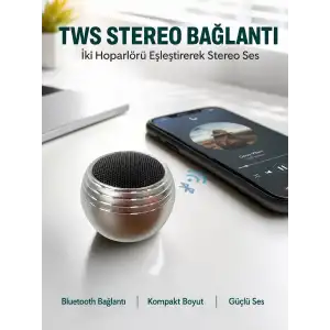 AsilTech Mini Kablosuz Hoparlör Derin Bas TWS Bağlantı Şarjlı Model Yeni Nesil