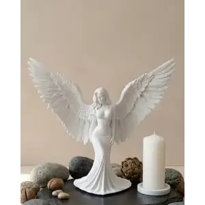 AsilTech Minimalist Melek İnsan Figürlü 3D Heykel Dekoratif Biblo Ev Dekoru