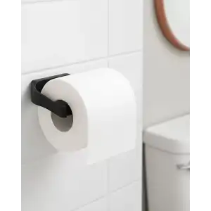 AsilTech Modern Siyah Tuvalet Kağıtlığı Duvar Tipi Minimal Tasarım Peçetelik