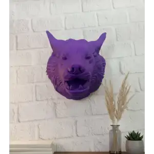 AsilTech Mor Kurt Figürü Duvar Aksesuarı
