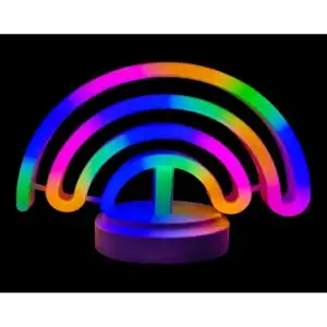 AsilTech Neon Işıklı Gökkuşağı Masa Gece Lambası