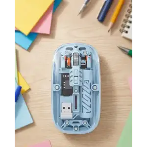 AsilTech Ofis ve Günlük Kullanım İçin Mavi Bluetooth Kablosuz Mouse
