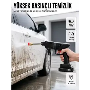 AsilTech Orijinal 2025 48V Şarjlı Basınçlı Temizlik Tabancası A Kalite Seri