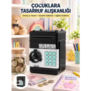 AsilTech Otomatik Para Çeken Şifreli ATM Tasarımlı Kumbara