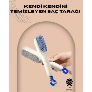AsilTech Otomatik Temizlenen Ergonomik Saç Tarağı – Masaj Başlıklı