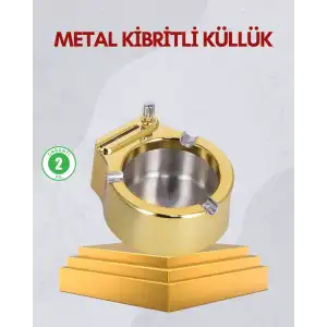 AsilTech Paslanmaz Çelik Küllük Çakmaklı Masa Üstü Kullanım