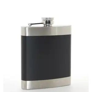AsilTech Paslanmaz Çelik Tekli 7 Oz Matara Siyah