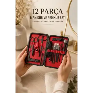 AsilTech Paslanmaz Çelik Uçlu 17 Parça Profesyonel Manikür ve Pedikür Seti