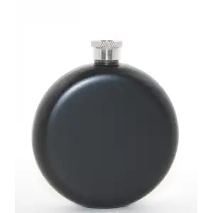 AsilTech Paslanmaz Çelik Yuvarlak 5 Oz Tekli Matara Siyah Renk