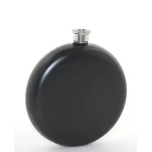 AsilTech Paslanmaz Çelik Yuvarlak 8 Oz Tekli Matara Siyah Renk