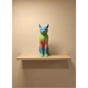 AsilTech Pastel Rainbow Kedi Figürü Masa ve Raf Üstü Ev Dekorasyonu