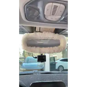 AsilTech Peluş Dikiz Ayna Kılıfı Süs Beyaz