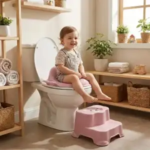 AsilTech Pembe Kulplu Çocuk Klozet Adaptörü
