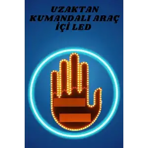 AsilTech Pilli Led Işık Araç Camı İçin Uzaktan Kumandalı El Simgesi