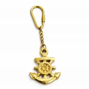 AsilTech Pirinç Çapalı Dümen Tasarımlı Anahtarlık