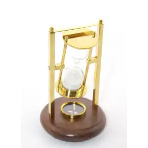 AsilTech Pirinç Pusulalı Kum Saati Model 2