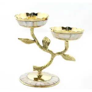 AsilTech Pirinç Sedefli 2li Şamdan