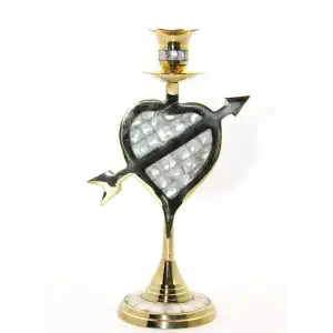 AsilTech Pirinç Sedefli Tekli Şamdan Model 2