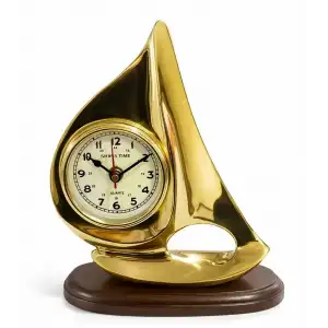 AsilTech Pirinç Yelkenli Gemi Masa Saati
