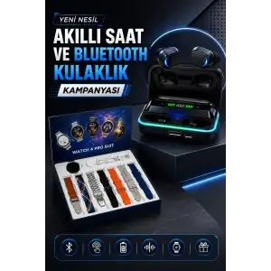 AsilTech Powerbank Bluetooth Kulaklık Ve Akıllı Saat 7 Kordonlu Metal Kordon Plastik Kordon