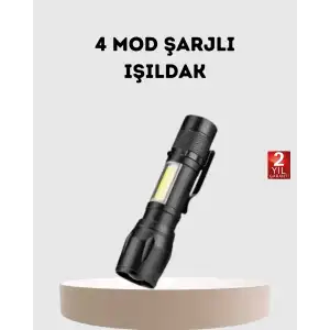 AsilTech Profesyonel 4 Modlu Şarjlı El Feneri | 1300 mAh Batarya | Cree LED Teknolojisi
