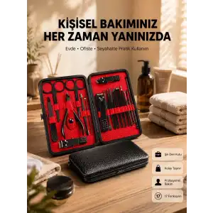 AsilTech Profesyonel Paslanmaz Çelik Manikür & Pedikür Seti Yeni Nesil