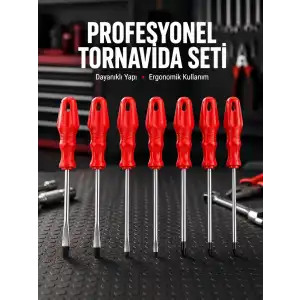 AsilTech Profesyonel ve Günlük Kullanıma Uygun 7li Tornavida Seti