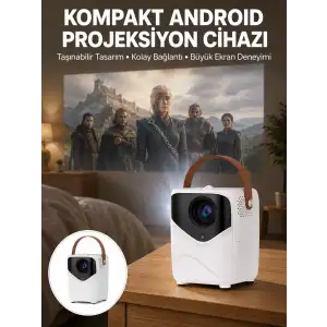 AsilTech Projeksiyon Ev Sineması Bluetooth 4k HD Kaliteli Görüntü Kumandalı Yeni Nesil