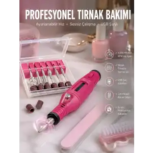 AsilTech Protez Tırnak Manikür ve Pedikür Seti Elektrikli