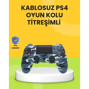 AsilTech PS4 Uyumlu Kablosuz Oyun Kolu Ergonomik Çift Titreşimli