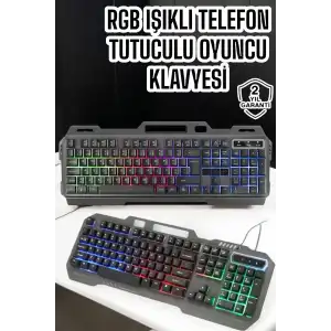 AsilTech Q Klavye RGB Işıklı Klavye Ve Mouse Seti Kablolu Mouse Hediyeliş
