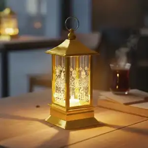 AsilTech Ramazan Temalı Gold Kare Kubbe LED Lamba
