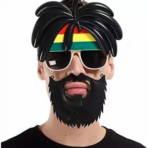 AsilTech Rasta Peruklu Bob Marley Parti Gözlüğü