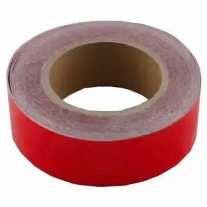 AsilTech Reflektif Fosfor Şerit Bant Reflektör Kırmızı 4cm x 25 Metre